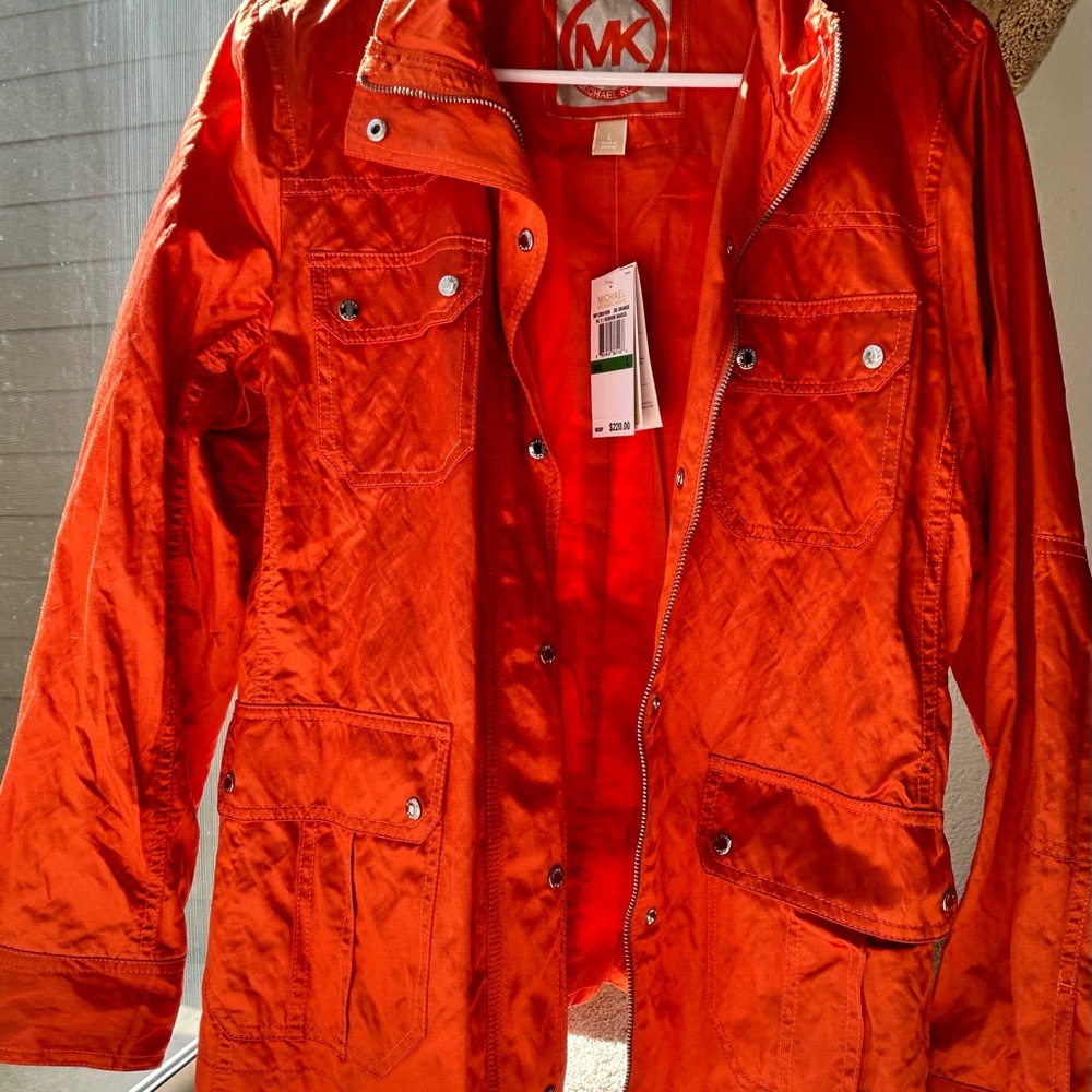 Michael Kors metallic orange field coat *NWT*